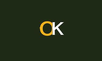 alfabet letters initialen monogram logo ok, ko, o en k vector