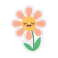 grappig bloem sticker vector