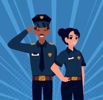 politieagent en vrouw beroepen vector