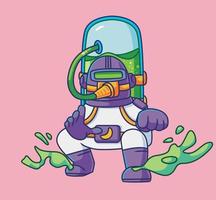 schattig astronaut houding. geïsoleerd tekenfilm persoon illustratie. vlak stijl vector