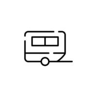caravan, kampeerder, reizen stippel lijn icoon vector illustratie logo sjabloon. geschikt voor veel doeleinden.
