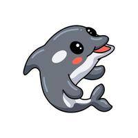 schattig weinig moordenaar walvis tekenfilm vector