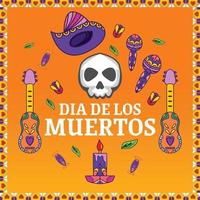 dia de Muertos festival vlak ontwerp illustratie, kleurrijk modern vector concept