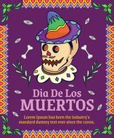 dia de Muertos vlak hand- getrokken realiteit concept poster sjabloon illustratie vector