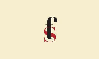 alfabet letters initialen monogram logo fs, sf, f en s vector