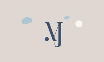 alfabet letters initialen monogram logo mj, jm, m en j vector