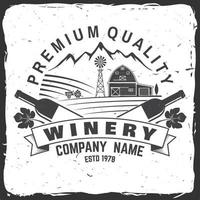 wijnmakerij bedrijf insigne, teken of label. vector illustratie.