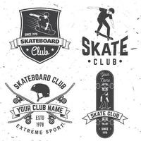 skateboard club-badge. vectorillustratie. vector