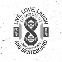 skateboard club-badge. vectorillustratie. vector