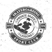 skateboarden sportclub badge. vectorillustratie. vector