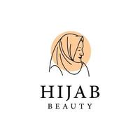 vrouwen hijab schoonheid vector logo sjabloon
