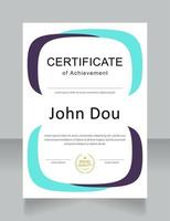 professioneel prestatie certificaat ontwerp sjabloon. vector diploma met aangepast copyspace en grenzen. afdrukbare document voor prijzen en herkenning