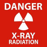 Gevaar röntgenstraal straling teken Aan wit achtergrond vector