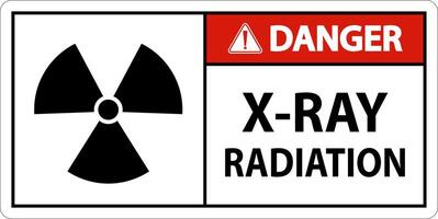 Gevaar röntgenstraal straling teken Aan wit achtergrond vector