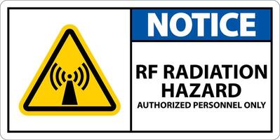 merk op rf straling risico geautoriseerd enkel en alleen teken Aan wit achtergrond vector