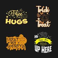 halloween belettering typografie set. gelukkig halloween typografie ontwerp. vector