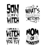 halloween belettering typografie set. gelukkig halloween typografie ontwerp. vector