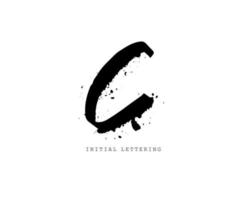 c eerste borstel handschrift of handgeschreven logo voor identiteit. logo met handtekening en hand- getrokken stijl. vector