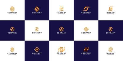 brief logo verzameling met eerste s, modern concept monogram logo vector
