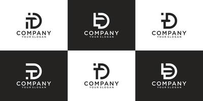 reeks van creatief monogram brief td logo ontwerp inspiratie vector