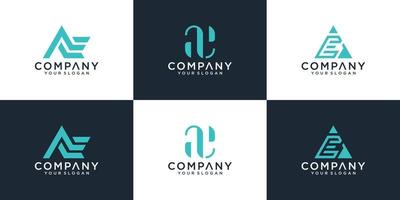 reeks van creatief monogram brief ae logo ontwerp inspiratie sjabloon voor overleg plegen, initialen, financieel bedrijven vector