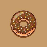 donut met chocola topping vector