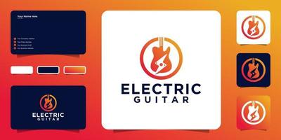 gitaar en elektrisch logo ontwerp inspiratie, en bedrijf kaart inspiratie vector