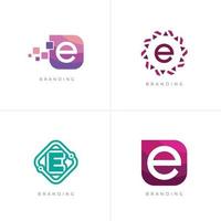 4in1 bundel - e brief monogram vector logo reeks