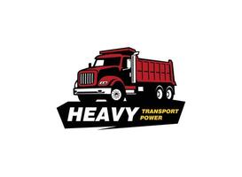 dump truck logo vector voor bouwbedrijf. zwaar materieel sjabloon vectorillustratie voor uw merk.