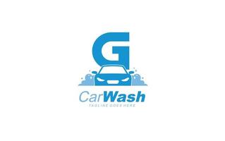 g logo carwash voor identiteit. auto sjabloon vector illustratie voor uw merk.