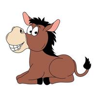 schattig paard dier tekenfilm illustratie vector