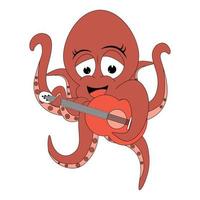 schattige octopus dieren cartoon afbeelding vector