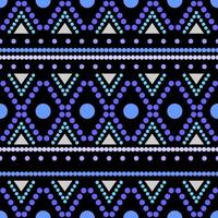 cirkel tribal etnisch naadloos patroon in blauw dominant kleur. vector