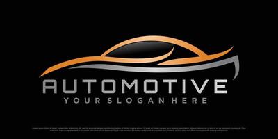 automotive logo ontwerp met sport- auto icoon en creatief modern concept premie vector