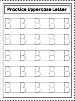 abc alfabet brief traceren. hoofdletters brief b. handschrift praktijk voor peuter- kinderen vector