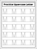 abc alfabet brief traceren. hoofdletters brief m. handschrift praktijk voor peuter- kinderen vector