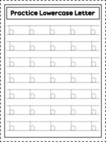 abc alfabet brief traceren. kleine letters brief b. handschrift praktijk voor peuter- kinderen vector