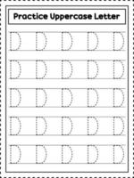 abc alfabet brief traceren. hoofdletters brief d. handschrift praktijk voor peuter- kinderen vector