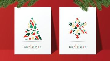 groet kaarten voor Kerstmis en nieuw jaar achtergrond. vector