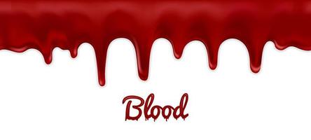 realistisch bloed vloeiende geïsoleerd Aan wit achtergrond. druppels en vloeistof spatten. kan worden gebruikt Aan medisch, halloween eng partij, medisch, flyers, banners of web. vector illustratie