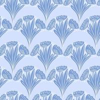 hand- getrokken lijn meetkundig tekening, abstract blauw naadloos behang. schattig vector bloemen, bloemblaadjes patroon voor papier, kleding stof textiel, huis.