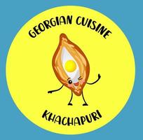 Khachapuri - Georgisch nationaal gerecht. brood met Mozzarella en ei. nationaal keuken.. vector
