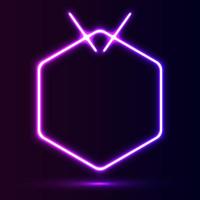 futuristische neon kader grens. Purper neon gloeiend achtergrond vector