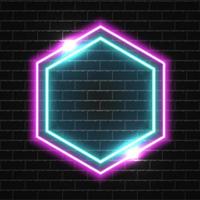 futuristische neon kader grens. Purper neon gloeiend achtergrond vector