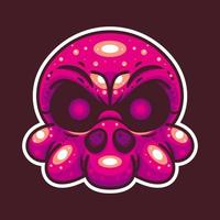 schedel Octopus geschikt voor karakter, icoon, logo, sticker en illustratie vector