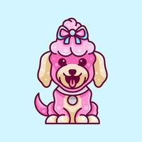 schoonheid poedel hond voor karakter, icoon, logo, sticker en illustratie vector