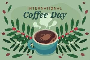 Internationale koffie dag, banier vector