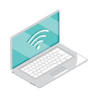 laptop Wifi verbonden vector