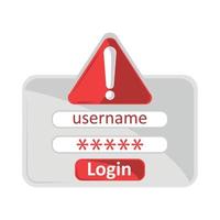 account Log in veiligheid alarm vector