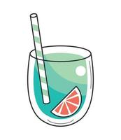 cocktail met citroen icoon vector